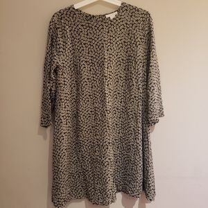 H&M Black/White/Yellow Print Dress - Short/Midi